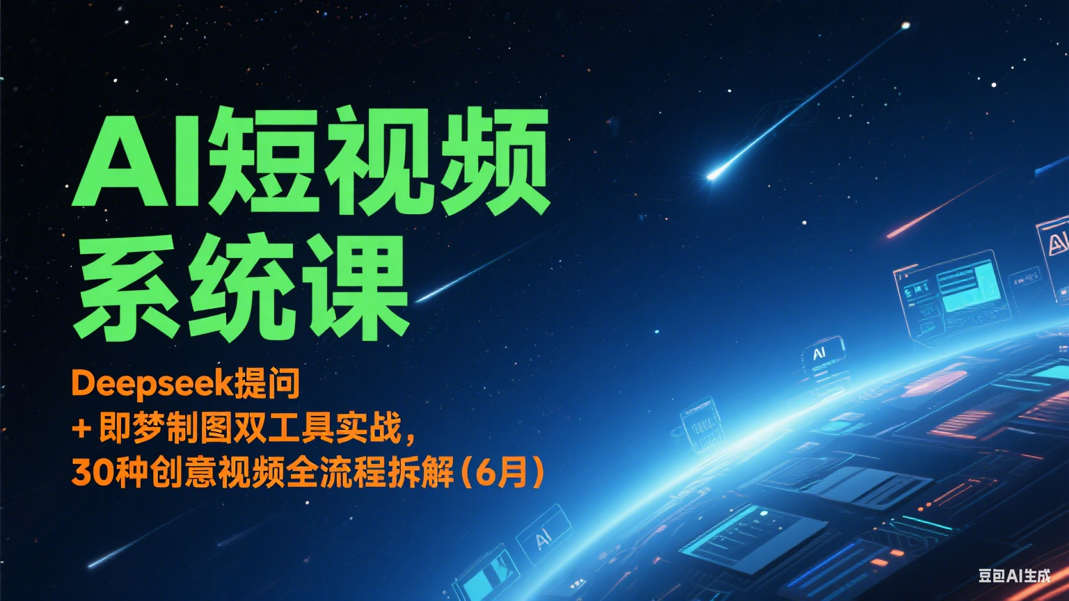 AI短视频系统课程：Deepseek提问与即梦制图工具实战，详解30种创意视频制
