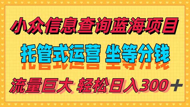 让这个小众项目帮你轻松赚钱：躺着收钱的操作秘籍