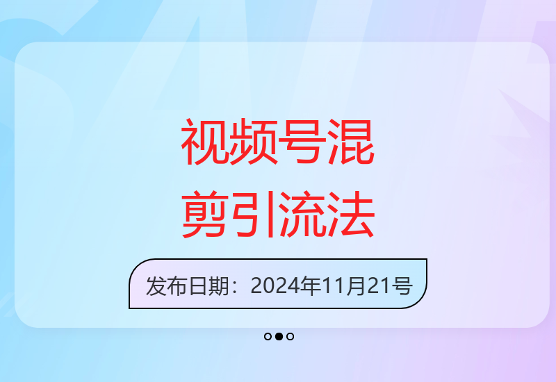 视频号混剪技术：引流17000创业粉，易学易操作-小肥鱼网创-十年互联网创业实战派 | 专注精准流量获取与转化
