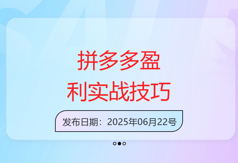 拼多多盈利实战训练营：深度解析强付费玩法与2025年运营技巧合集-6月更新-小肥鱼网创-十年互联网创业实战派 | 专注精准流量获取与转化