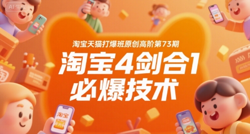 淘宝天猫打爆班原创高阶第73期，淘宝4剑合1必爆技术-小肥鱼网创-十年互联网创业实战派 | 专注精准流量获取与转化