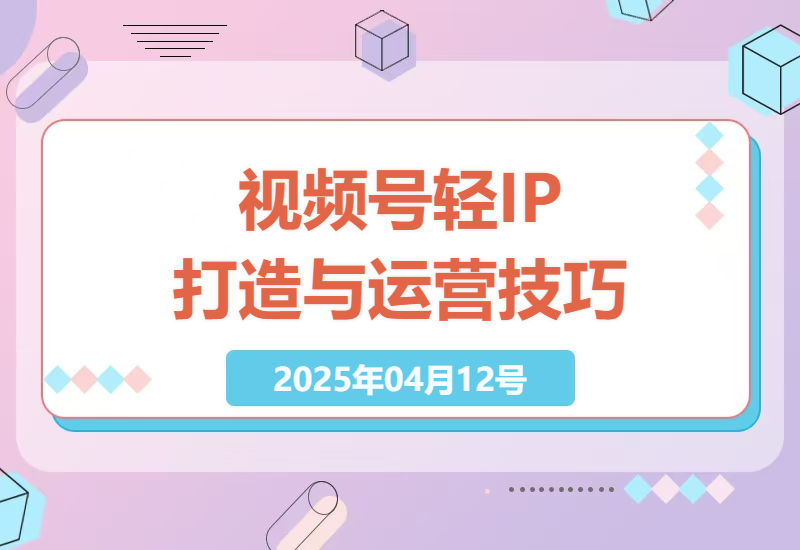 掌握视频号运营：轻IP的打造与运营秘诀-小肥鱼网创-十年互联网创业实战派 | 专注精准流量获取与转化