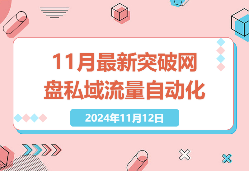 11月最新突破：网盘私域流量自动化运营秘籍，揭秘日增千粉的高效引流与转化技巧！-小肥鱼网创-十年互联网创业实战派 | 专注精准流量获取与转化