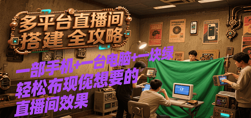 打造个性化虚拟直播间全指南，手机电脑绿布快速搭建