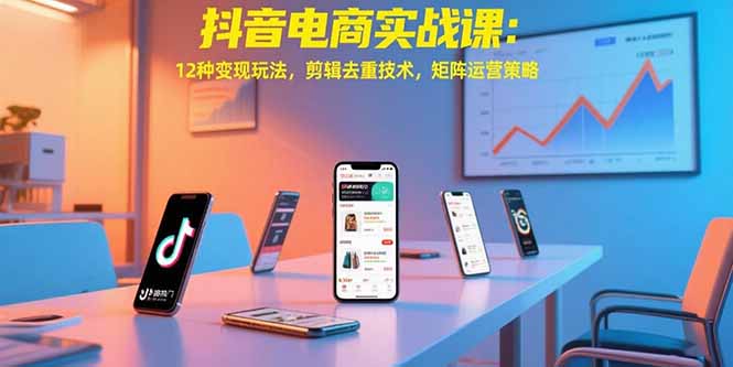 抖音电商全攻略：实战变现技巧，剪辑去重，矩阵运营全掌握