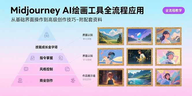 手把手教你用Midjourney AI绘画：从零基础到商业级创作，10节课搞定关键词优化与实战技巧