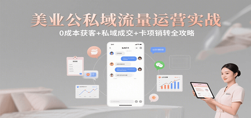 美业门店0成本拓客秘籍：私域流量+卡项设计+销转闭环3步提升业绩50%实操指南