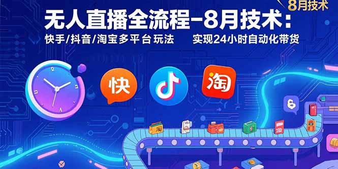 2025最新无人直播实战教程：快手抖音淘宝24小时自动化带货全流程技术解析与避坑指南