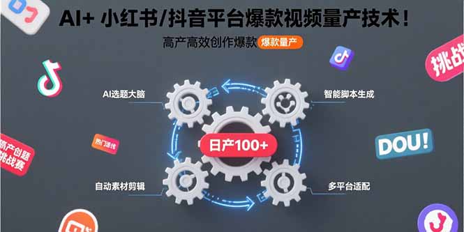揭秘AI+短视频爆款制作秘籍：如何用智能工具30天打造100+小红书抖音高流量视频