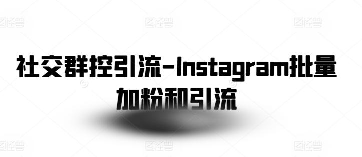 社交群控引流-Instagram批量加粉和引流-小肥鱼网创-十年互联网创业实战派 | 专注精准流量获取与转化