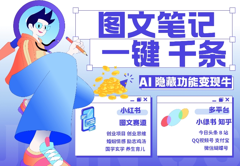 AI隐藏功能，秒生笔记，1分钟产出几千条，教你玩赚小红书小绿书图文引流，变现3w-小肥鱼网创-十年互联网创业实战派 | 专注精准流量获取与转化