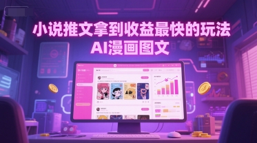小说推文拿到收益最快的玩法，AI漫画图文-小肥鱼网创-十年互联网创业实战派 | 专注精准流量获取与转化