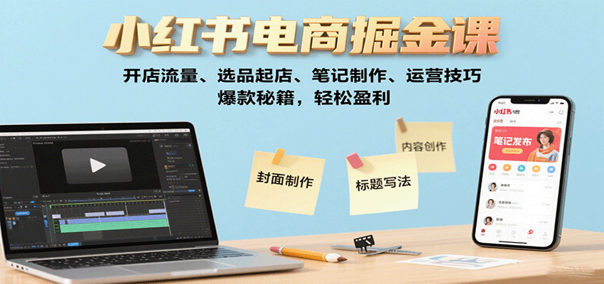 小红书电商运营全攻略：从0到1开店实操指南，新手必学的选品技巧与爆款笔记制作方法