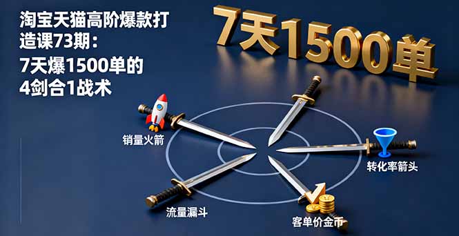淘宝天猫打造爆款必修课：7天实现1500单，提升50%利润的实战攻略