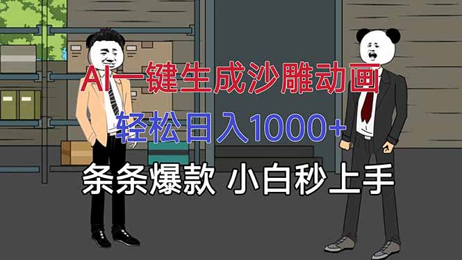 AI技术革新沙雕动画制作，轻松打造爆款视频，日入千元不是梦