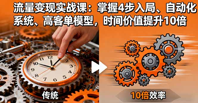 流量变现核心技巧：4步转型实体业务，自动化系统构建，实现客单价翻倍