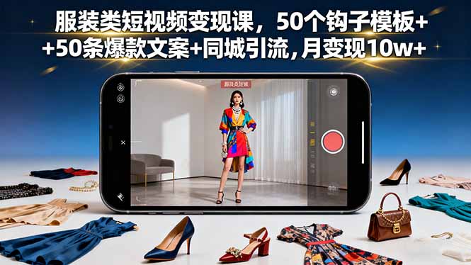 服装行业短视频变现实战，高转化模板与爆款文案，月入10万+实战技巧