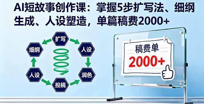 零基础快速入门AI写作：5步法扩写技巧，细纲构建与人物塑造，实现稿费2000+的突破