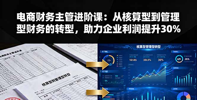 电商财务主管的蜕变之旅：掌握核算到管理的转型，提升利润至30%