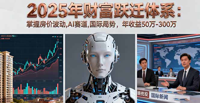 2025年财富增长指南：掌握房产趋势、AI投资与国际博弈，年入50至300万