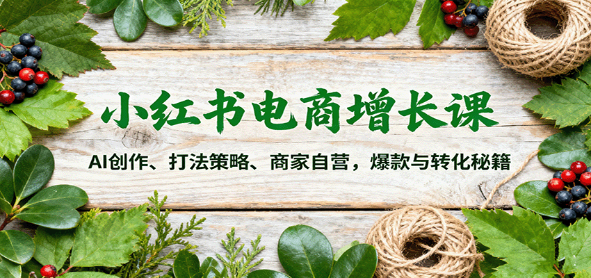小红书电商增长全解析：AI创作秘籍、策略打法与商家自营实战技巧