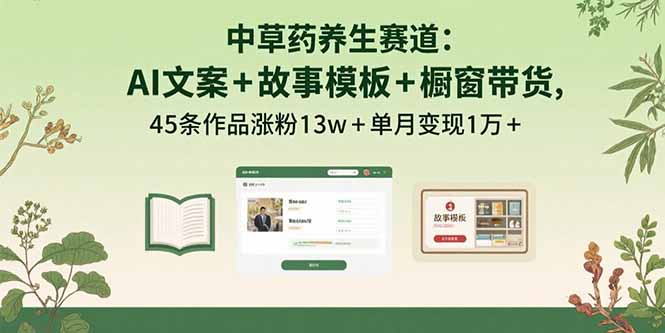 中草药养生赛道崛起：AI技术助力内容创作，单月变现过万