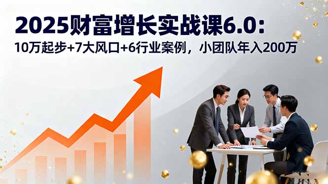 2025年小团队创富攻略：从10万到200万，紧跟7大风口，6行业实战案例