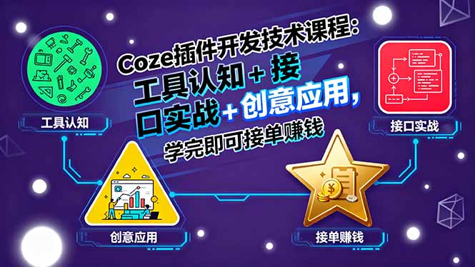 Coze插件开发实战课：技术工具认知，接口实战应用，快速变现必学课程