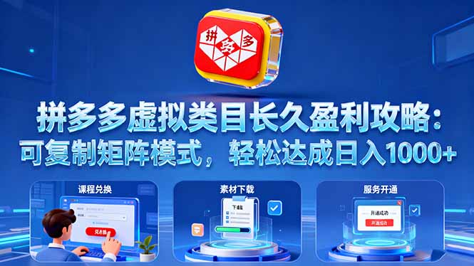 虚拟商品电商盈利秘籍：低门槛高收益，拼多多平台操作全解析