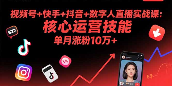 揭秘短视频运营全链路：剪辑技巧、数字人直播、流量密码一网打尽