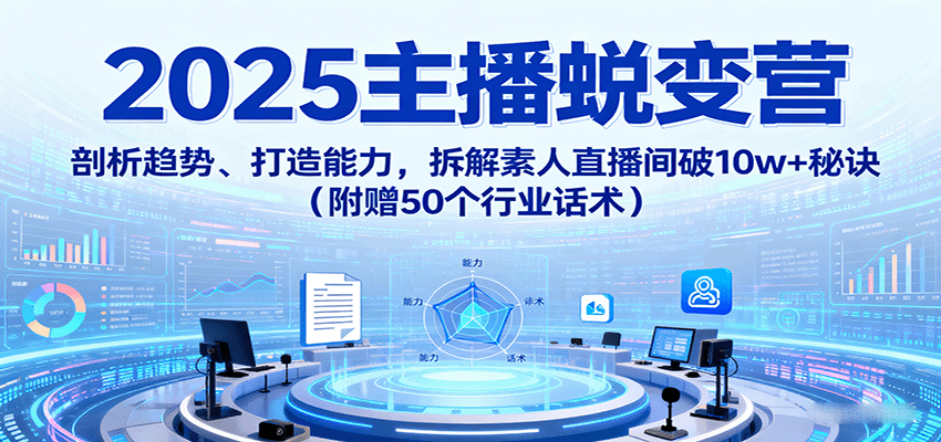 2025年直播带货技能提升课程，揭秘素人直播间流量突破秘籍，附赠50个行业话术