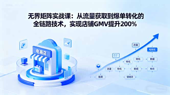 电商实战课：流量转化到爆单全链路技术，店铺GMV翻倍秘籍