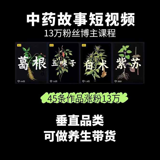 中草药养生赛道崛起：AI技术助力内容创作，单月变现过万