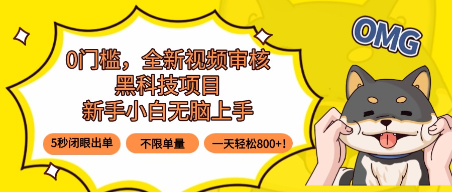 无需技术背景，视频审核项目快速上手，日赚800+，抓住副业新风口
