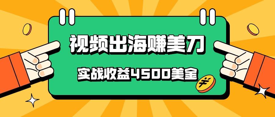 国内爆款视频出海赚美刀实战经验分享，简单操作高收益模式解析