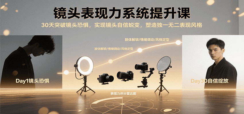 如何通过30天镜头表现力系统提升课克服镜头恐惧塑造独特风格