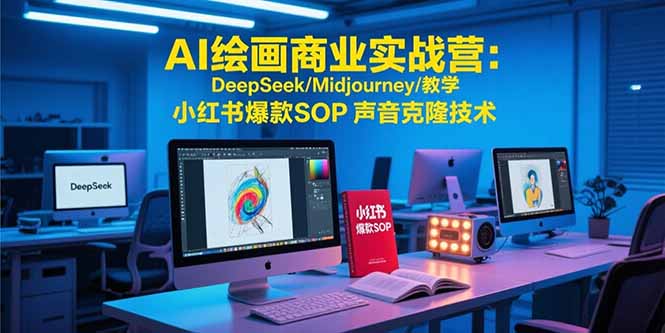 AI绘画商业实战营：DeepSeek/Midjourney/声音克隆技术，打造小红书爆款SOP全攻略
