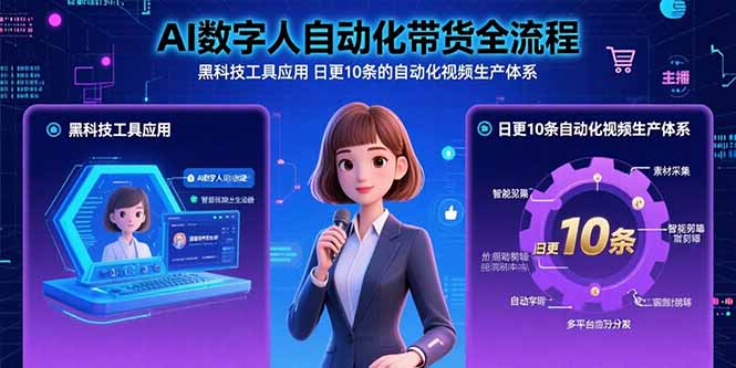 快手AI数字人带货全流程详解：黑科技工具应用 日更10条自动化视频生产体系