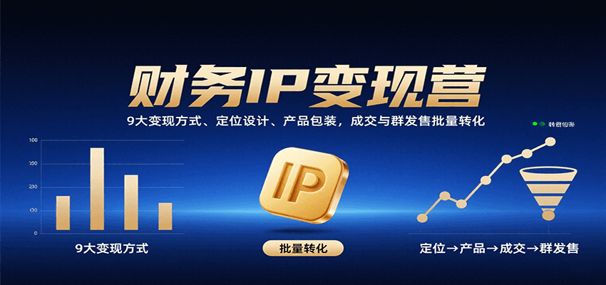 财务IP变现全攻略：掌握9大变现方式，精准定位设计，产品包装技巧，实现批量转化成交