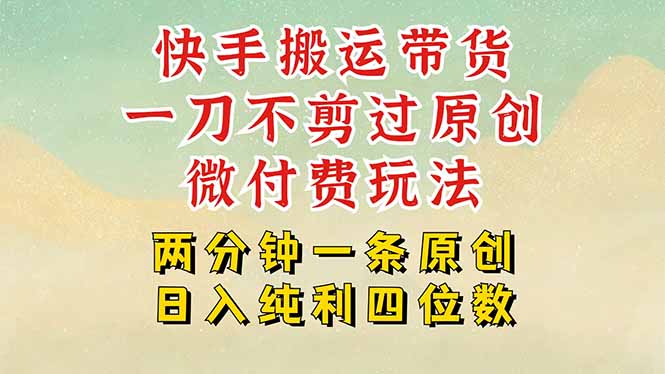 快手搬运带货技巧分享：无需粉丝基础，低成本投流实现日入四位数