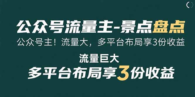 公众号流量主如何通过景点盘点获取多平台收益分享