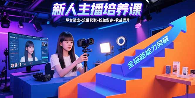 新人主播如何快速成长？平台适应-流量获取-粉丝留存-收益提升全链路突破指南