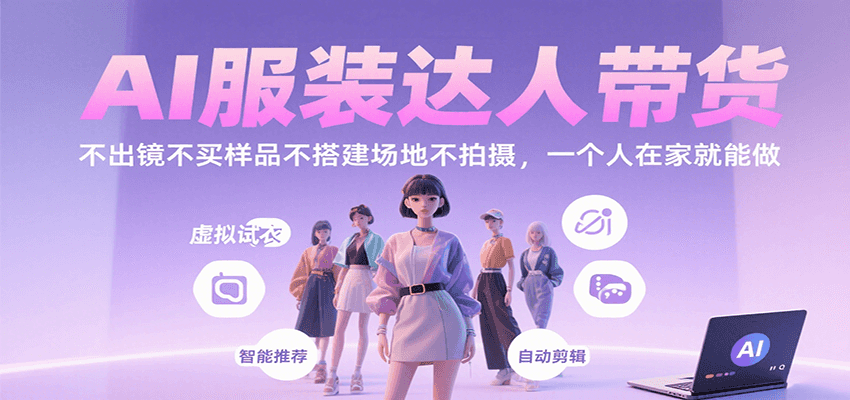 AI服装达人带货教程：不出镜不买样品，一个人在家轻松运营