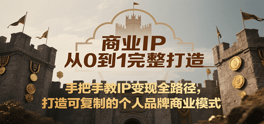 商业IP从0到1打造教程，掌握个人品牌变现全路径，可复制商业模式详解