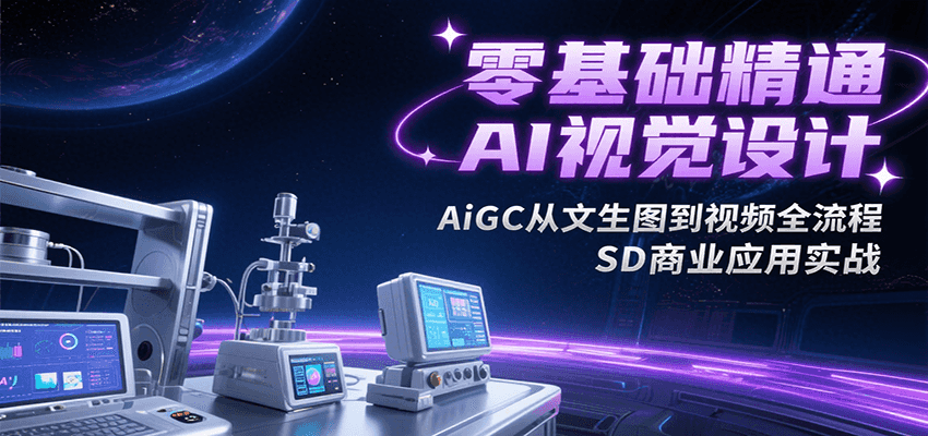 AI视觉设计入门到精通：StableDiffusion文生图到视频全教程，商业实战案例深度解析