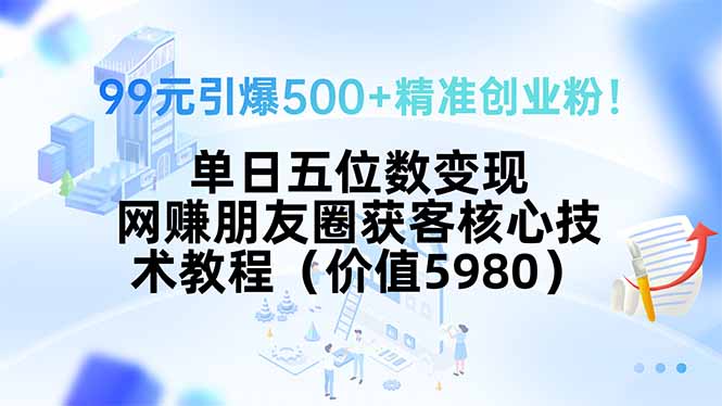 用99元精准获取500+创业粉，实现单日五位数变现的付费流量投放秘技