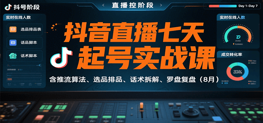 抖音直播七天快速起号技巧：推流算法解析与实战话术拆解