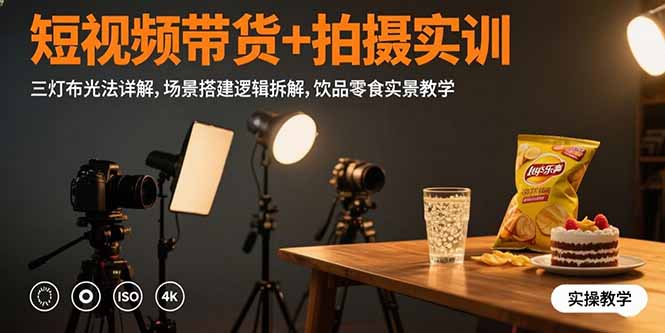 短视频带货拍摄实战技巧：三灯布光法详解与场景搭建逻辑拆解，提升商品视频拍摄效果