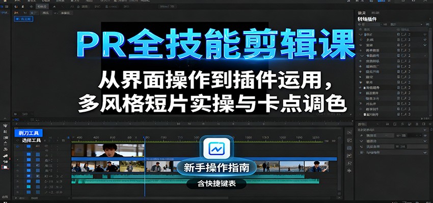 PR剪辑技能全解析：从界面操作到专业调色，掌握多种风格短片制作