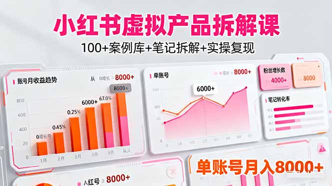 2025年最新：小红书虚拟产品赚钱攻略，100+案例深度解析，单月收益8000+